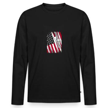 Trombone USA pour trombonistes - T-shirt manches longues Premium bio Homme - noir - Devant - Nico (187cm)