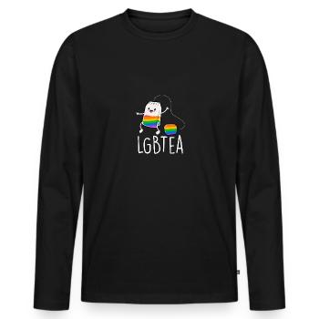 LGBTea Gay Pride Ally LGBT Awareness - Men's Premium Organic Long Sleeve Shirt - black - Front - Nico (187cm)