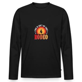 Ce n’est pas mon premier rodéo western - T-shirt manches longues Premium bio Homme - noir - Devant - Nico (187cm)