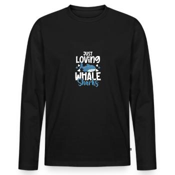 Just Loving Whale Sharks Whale Shark for Divers - Men's Premium Organic Long Sleeve Shirt - black - Front - Nico (187cm)