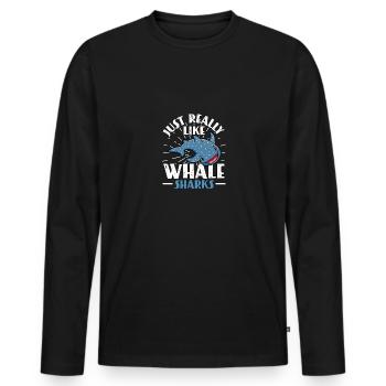 Juste vraiment comme les requins-baleines Requin-baleine pour les plongeurs - T-shirt manches longues Premium bio Homme - noir - Devant - Nico (187cm)
