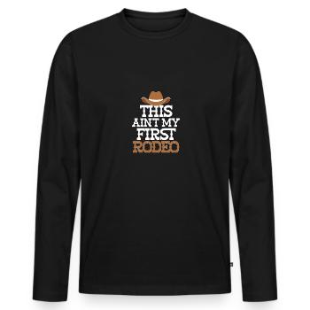 Ce n’est pas mon premier rodéo western - T-shirt manches longues Premium bio Homme - noir - Devant - Nico (187cm)