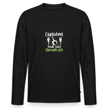 Faites la roue dans la vie Gymnastique Gymnastique - T-shirt manches longues Premium bio Homme - noir - Devant - Nico (187cm)