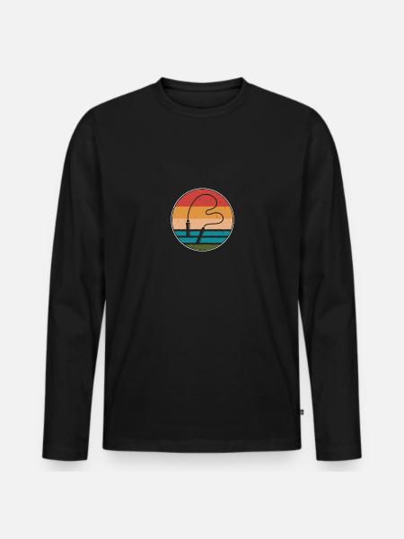 Springseil Seilspringen - Männer Premium Bio Langarmshirt - Schwarz