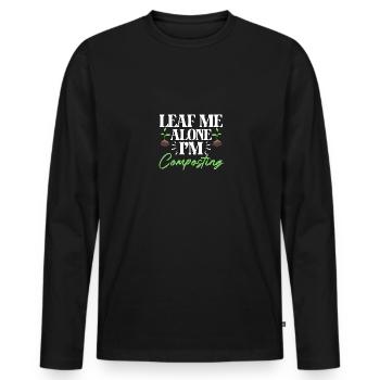Leaf Me Alone Je composte pour les jardiniers Compost - T-shirt manches longues Premium bio Homme - noir - Devant - Nico (187cm)
