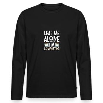 Leaf Me Alone Je composte pour les jardiniers Compost - T-shirt manches longues Premium bio Homme - noir - Devant - Nico (187cm)