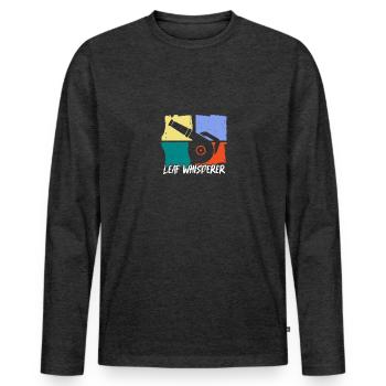 Leaf Whisperer Gardening Garden Leaf Blower - Men's Premium Organic Long Sleeve Shirt - heather anthracite - Front - Nico (187cm)