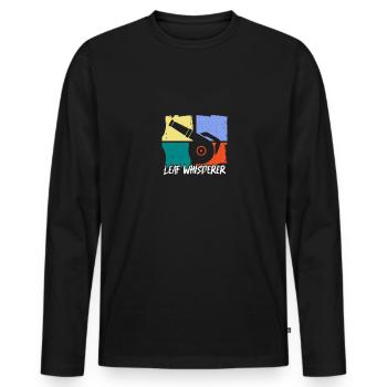 Leaf Whisperer Gardening Garden Leaf Blower - Men's Premium Organic Long Sleeve Shirt - black - Front - Nico (187cm)