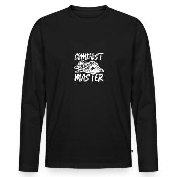 Compost Master pour les jardiniers Compostage - T-shirt manches longues Premium bio Homme - noir - Devant - Nico (187cm)