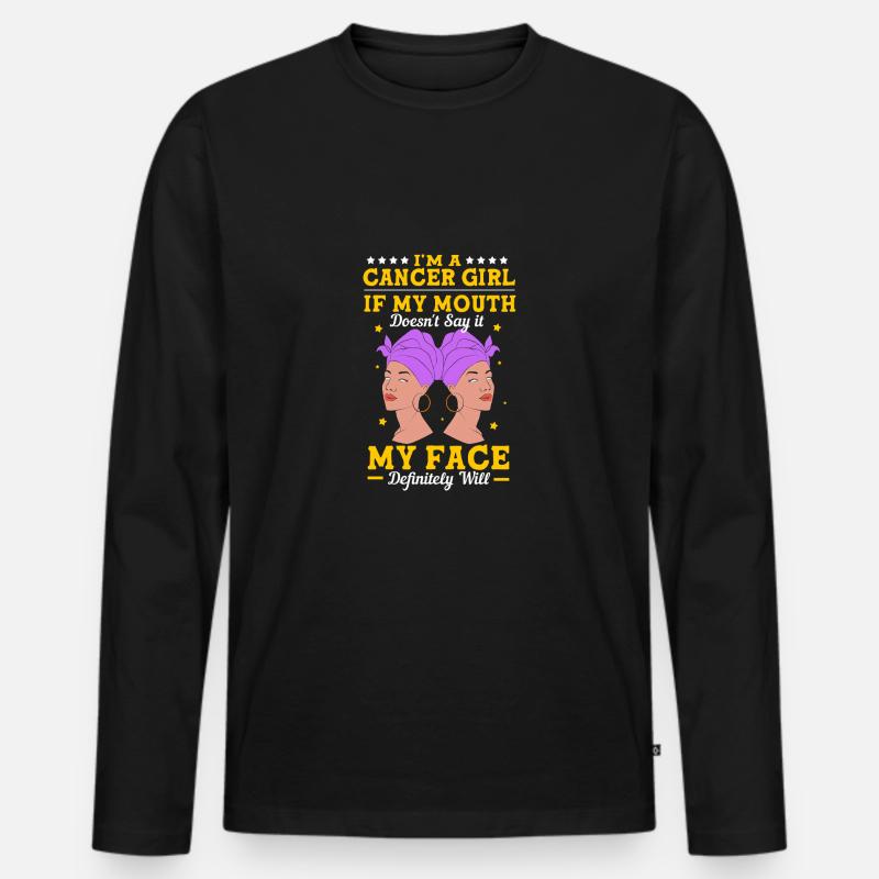 Sternzeichen Krebs - Männer Premium Bio Langarmshirt - Schwarz