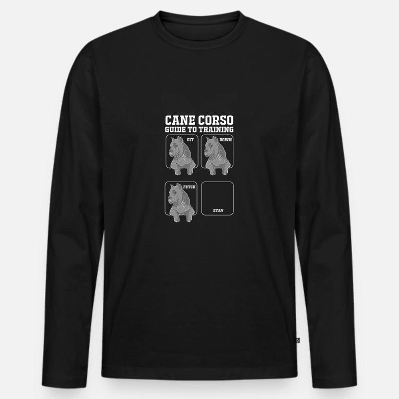 Cane Corso - Männer Premium Bio Langarmshirt - Schwarz