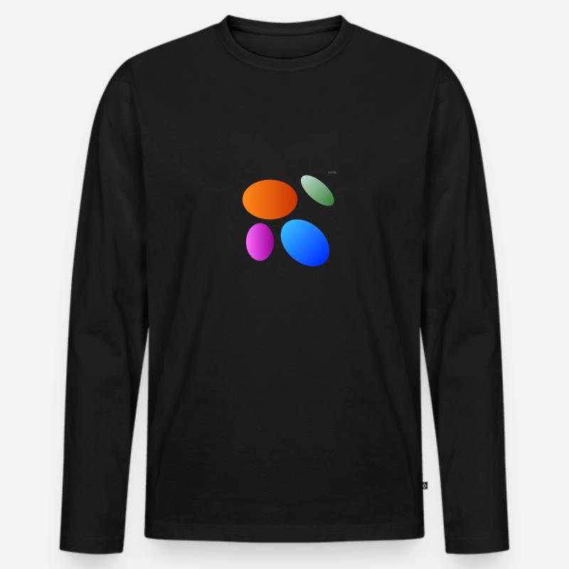 Circles - ellipses #4 - playing with geometry - Men's Premium Organic Long Sleeve Shirt - black