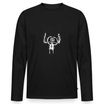 Rune Symbol Geschenk Ornament ethnisch Spirit Art - Männer Premium Bio Langarmshirt - Schwarz - Vorne - Nico (187cm)