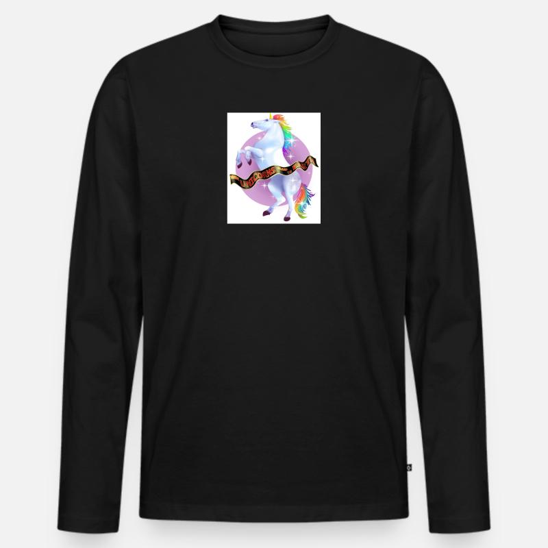 als Einhörner die Erde beherrschten - Männer Premium Bio Langarmshirt - Schwarz