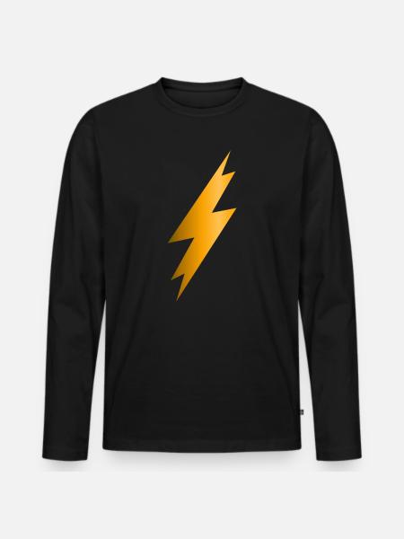 Lightning Bolt - Men's Premium Organic Long Sleeve Shirt - black