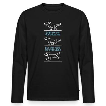 Dogs make our lives whole (dark) - Men's Premium Organic Long Sleeve Shirt - black - Front - Nico (187cm)