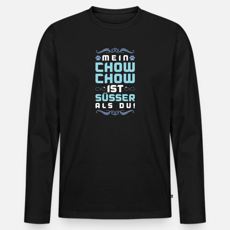 chow chow hund spruch - Männer Premium Bio Langarmshirt - Schwarz