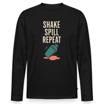 Shaker Stuck Beginner Mixologist - Men's Premium Organic Long Sleeve Shirt - black - Front - Nico (187cm)