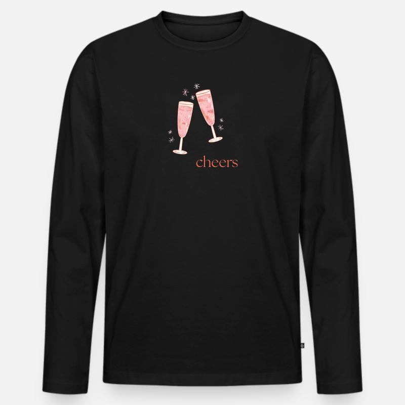 Cheers - Männer Premium Bio Langarmshirt - Schwarz