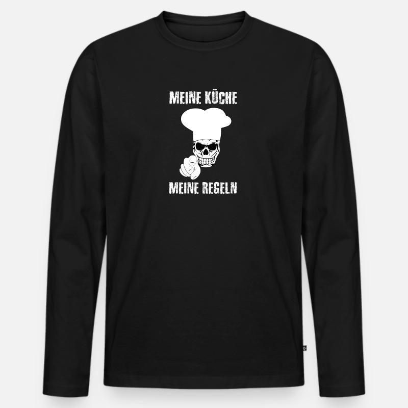 Koch - Männer Premium Bio Langarmshirt - Schwarz
