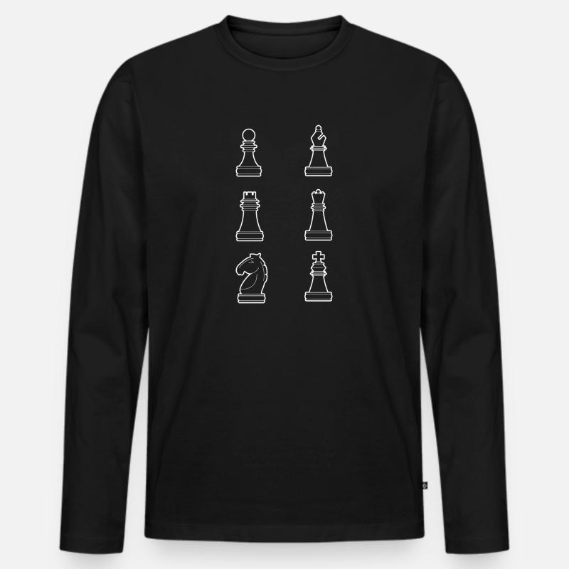 Schach - Männer Premium Bio Langarmshirt - Schwarz