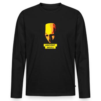 Colored Ancient Skull - Men's Premium Organic Long Sleeve Shirt - black - Front - Nico (187cm)