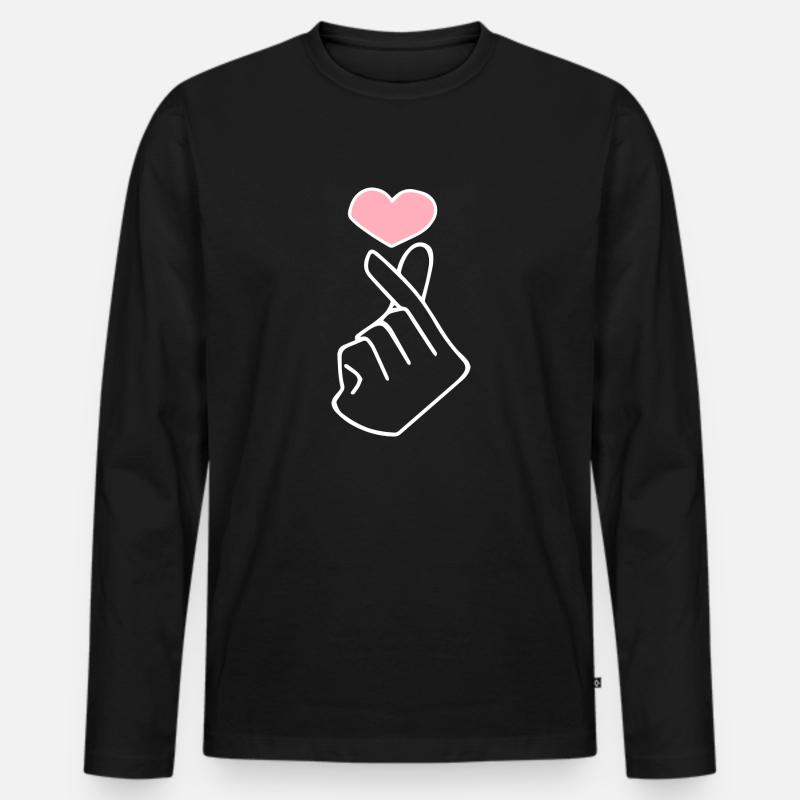 K-Pop - Männer Premium Bio Langarmshirt - Schwarz