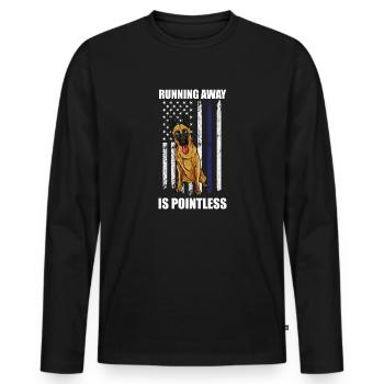 running away is pointless usa flag Design - Men's Premium Organic Long Sleeve Shirt - black - Front - Nico (187cm)