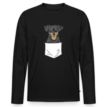 Chiweenie Chien - T-shirt manches longues Premium bio Homme - noir - Devant - Nico (187cm)