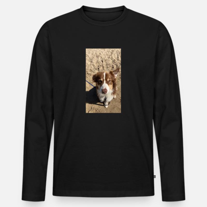 Aussie - Männer Premium Bio Langarmshirt - Schwarz