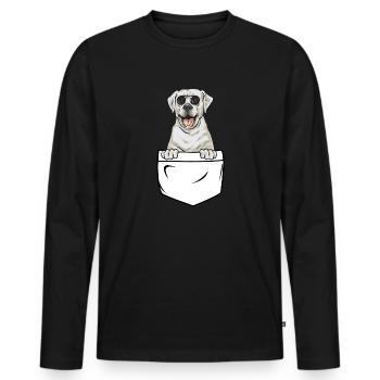 Labrador Retriever blanc Labrador Labrador blanc - T-shirt manches longues Premium bio Homme - noir - Devant - Nico (187cm)