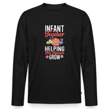 Kindergarten Teacher Daycare Center Educator - Men's Premium Organic Long Sleeve Shirt - black - Front - Nico (187cm)