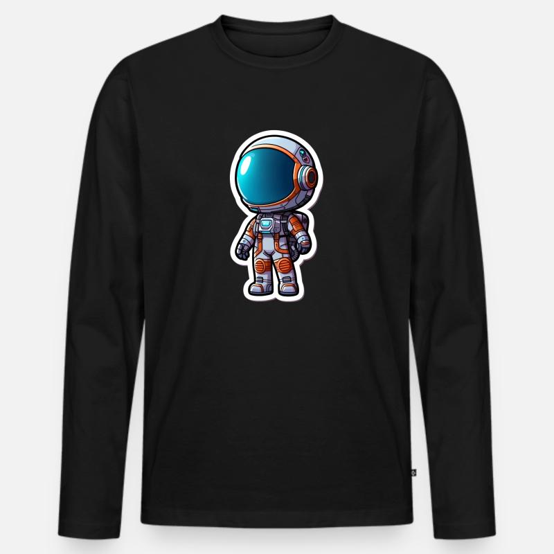 FUTURE ASTRONAUT HOT - Männer Premium Bio Langarmshirt - Schwarz