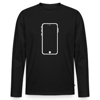 Téléphone - T-shirt manches longues Premium bio Homme - noir - Devant - Nico (187cm)