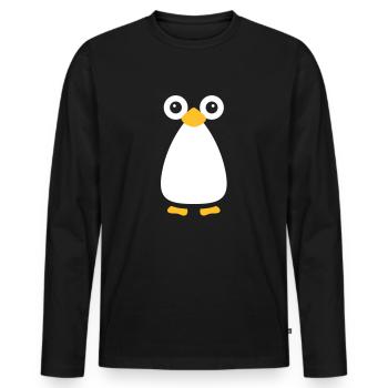 Nette Vektor Penguin - Männer Premium Bio Langarmshirt - Schwarz - Vorne - Nico (187cm)