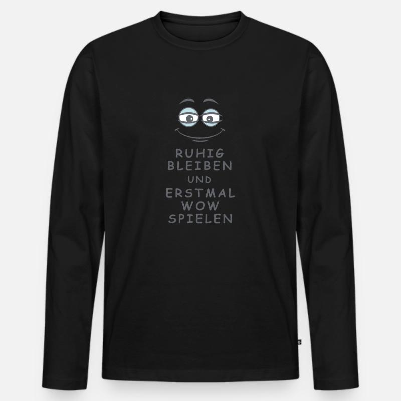 WOW spielen - Männer Premium Bio Langarmshirt - Schwarz