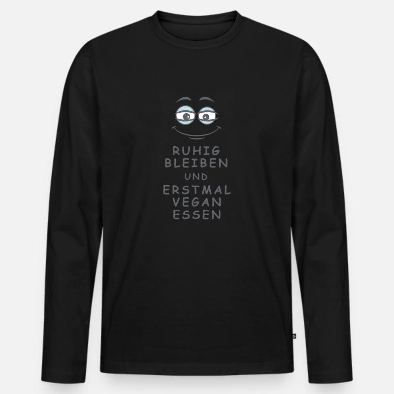 Vegan essen - Männer Premium Bio Langarmshirt - Schwarz