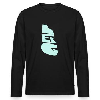Berg für Bergsteiger - Männer Premium Bio Langarmshirt - Schwarz - Vorne - Nico (187cm)