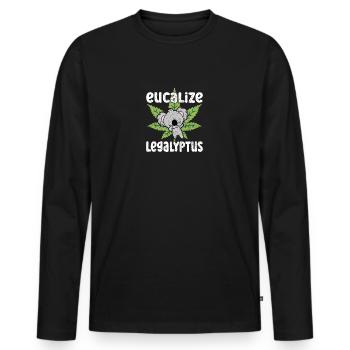 Eucalize Legalyptus Meme Koala Weed Lover - Männer Premium Bio Langarmshirt - Schwarz - Vorne - Nico (187cm)