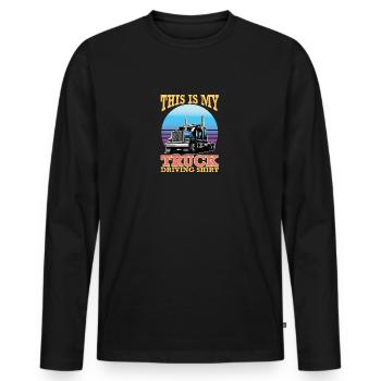 Camionneur Diesel Big Rig Semi-Remorque Camion Chauffeur - T-shirt manches longues Premium bio Homme - noir - Devant - Nico (187cm)