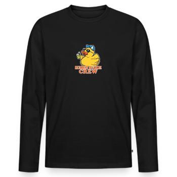 Rubber Duckie Crew Cute Duck - Men's Premium Organic Long Sleeve Shirt - black - Front - Nico (187cm)