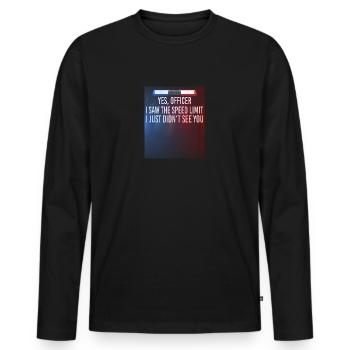 Yes Officer I Saw The Speed Limit - Männer Premium Bio Langarmshirt - Schwarz - Vorne - Nico (187cm)