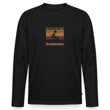 Handicap In It pour les personnes handicapées de stationnement - T-shirt manches longues Premium bio Homme - noir - Devant - Nico (187cm)