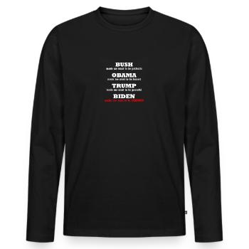Anti Biden Political Tee For Republican - Men's Premium Organic Long Sleeve Shirt - black - Front - Nico (187cm)