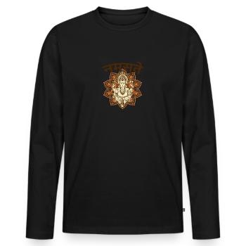 Yoga Gansha Namaste Sanskrit Namaste Meditation - Men's Premium Organic Long Sleeve Shirt - black - Front - Nico (187cm)