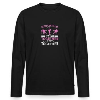 Robe de danse Swing pour femme Lindy Hop Swing - T-shirt manches longues Premium bio Homme - noir - Devant - Nico (187cm)