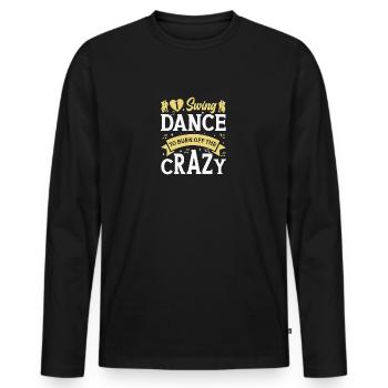 Robe de danse Swing pour femme Lindy Hop Swing - T-shirt manches longues Premium bio Homme - noir - Devant - Nico (187cm)