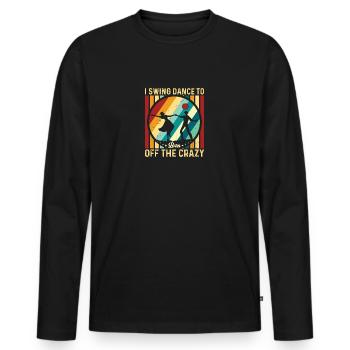 Robe de danse Swing pour femme Lindy Hop Swing - T-shirt manches longues Premium bio Homme - noir - Devant - Nico (187cm)