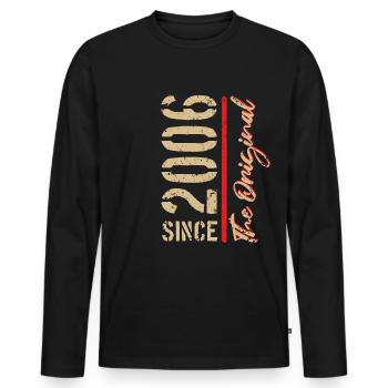 2006 The Original - Year, Year of Birth - Men's Premium Organic Long Sleeve Shirt - black - Front - Nico (187cm)