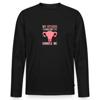 Hysterectomy Survivor Uterus Removal Surgery - Männer Premium Bio Langarmshirt - Schwarz - Vorne - Nico (187cm)